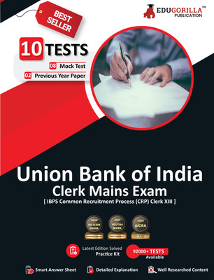 Union Bank of India Clerk Mains (IBPS CRP PO/MT XIII) Book  - 2024 | 8 Full Length Mock Tests and 2 Previous Year Papers with Free Access to Online Tests(English, Paperback, Edugorilla Prep Experts)