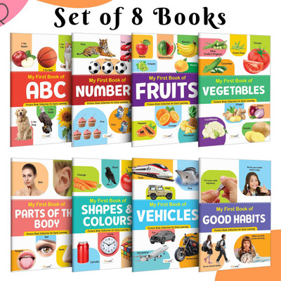 My First Picture Book Collection For Early Learning : Books For Children, Learning Picture Library For Kids, Toddler book, Early learning book With 8 Topics(Cards, GO WOO)
