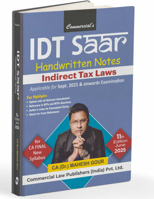 IDT SAAR Handwritten Notes (indirect Tax Laws) CA Final New Syllabus(Paperback, CA (Dr. ) Mahesh P. Gour)