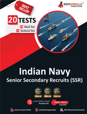 Indian Navy Senior Secondary Recruits (SSR) Recruitment Exam  - 8 Full Length Mock Tests and 12 Sectional Tests (1100 Solved Questions) with Free Access to Online Tests(English, Paperback, Edugorilla Prep Experts)