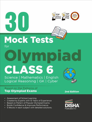 30 Mock Test Series for Olympiads Class 6 Science, Mathematics, English, Logical Reasoning, Gk/ Social & Cyber(English, Paperback, Disha Experts)
