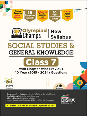 Disha Olympiad Champs New Syllabus Social Studies & General Knowledge Class 7 with Chapter-wise Previous 10 Year (2015 - 2024) Questions 4th Edition | Theory, PYQs, Past & Practice Exercise | 2026 Exam(Paperback, Disha Experts)