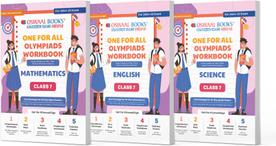 Oswaal One For All Olympiad Workbook Class 7 (Set of 3 Books) Maths, Science & English For 2024-25 Exam(Product Bundle, Oswaal Editorial Board)