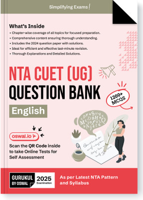 Gurukul NTA CUET (UG) English Question Bank Exam 2025 : 1200+ MCQs, Chapterwise Coverage, 2024 Solved Paper, PYQs, Detailed Solutions, Common University Entrance Test Computer Based(Paperback, Oswal Publishers)
