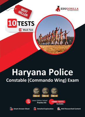 EduGorilla Haryana Police Constable Commando Wing Book  - 2024 | 10 Full Length Mock Tests (1000 Solved Questions) with Free Access to Online Tests(English, Paperback, Edugorilla Prep Experts)