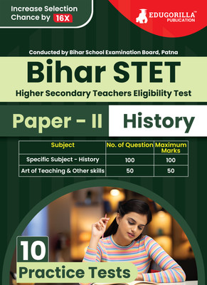 Bihar STET Paper II : History  - 2024 (English Edition) | Higher Secondary (Class 11 & 12) - Bihar School Examination Board (BSEB) - 10 Practice Tests with Free Access To Online Tests(Paperback, EduGorilla Prep Experts)