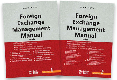 Taxmann's FEMA Manual | Set of 2 Vols. – Compendium of amended, updated & annotated text of Acts, Rules/Regulations, Notifications, Master Circulars, Directions, etc on Foreign Exchange Laws in India(Paperback, Taxmann)