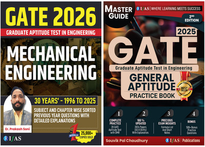 GATE Mechanical Engineering and General Aptitude Practice Books [Set of 2 Book]  - 2025 | Previous Year Solved Papers with Detailed Solutions | Chapter wise Sorted PYQ & Practice Question Bank with Detailed Explanations | Best Selling Books Set for Mechanical Engineering Examinations in India | IFAS