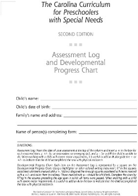 Assessment Log and Developmental Progress Charts Preschoolers with Special Needs (CCPSN)(English, Paperback, Johnson-Martin Nancy)
