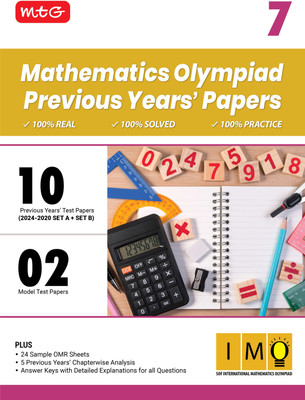 MTG Class-7 IMO Olympiad 10 Previous Years Papers Mathematics (2024-2020 Set A & B) - Model Test Papers with 24 Sample OMR Sheets & Chapterwise Analysis | PYQs For SOF Olympiad 2025-26 Exam(Paperback, MTG Editorial Board)