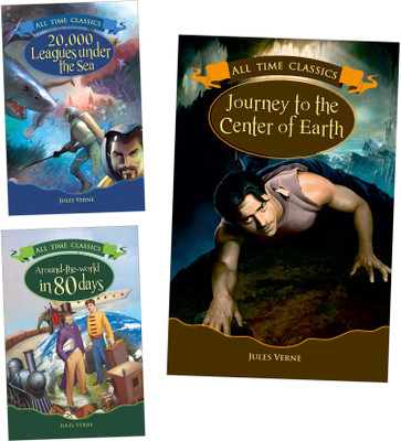 Best of Jules Verne | 20,000 Leagues Under the Sea, Around the World in 80 Days, Journey to the Center of the Earth | Set of 3 Books(Paperback, Pinwheel Books)