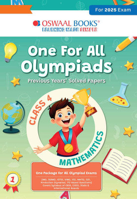 One for All Olympiads Previous Years' Solved Papers Class 4 Maths For 2025 Exam(Paperback, Oswaal Editorial Board)