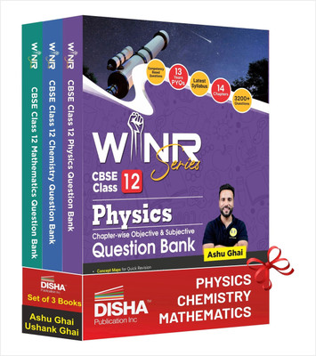 Combo (set of 3 Books) WINR Series CBSE Class 12 Physics, Chemistry & Mathematics Chapter-wise Objective & Subjective Question Bank | New Syllabus | For 2026 Exam | Fully Solved | Competency (CFPQ)(Paperback, Ashu Ghai, Ushank Ghai)