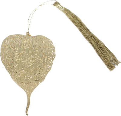 Urban Magic Lord Ganesha on Peepal leaf shaped Brass Bookmark(Heart, Golden)