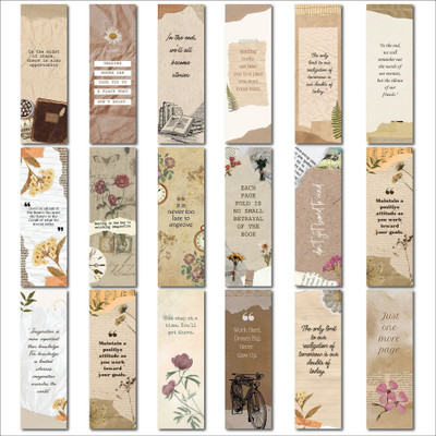 CeleBoxs Vintage Bookmarks Set with Free Sticker Sheet, 18 Pieces, 6x2 Inch, Retro Theme Paperback Bookmark(Vintage & History, Multicolor)
