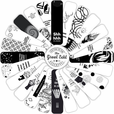 The Groot Echt Bookmarks for book lovers set of 24 pcs with Black & white specially designed theme (printed bookmark) Gift for readers Bookmark Bookmark(Quotes, Black, White)