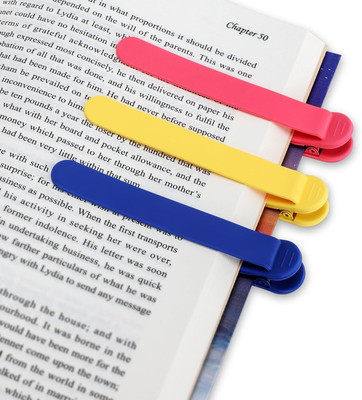 KGBTREADS 3pcs Silicone Automatic Bookmarks Unique Cute Book Accessories, Stay in Place and Follow as You Read Bookmark(Silicone Automatic Bookmarks with Pen Insertion, Multicolor)
