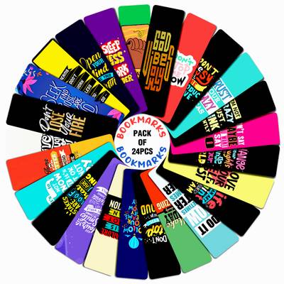 CLICKEDIN Set of 24 - Especially Abstract Designed for Book Paperback Bookmark Specially Designed inspiration through, Unique Motivational Quotes for Reading Lovers Bookmark