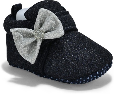 Star Fish Baby Girls 3 TO 9 Months Comfortable & Breathable Party wear Booties Booties(Toe to Heel Length - 12 cm, Blue)