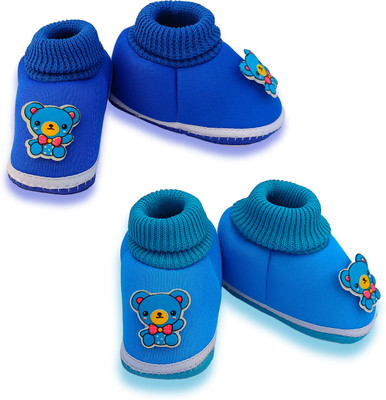 FITKNOT Booties(Toe to Heel Length - 11 cm, DARK BLUE, LIGHT BLUE)