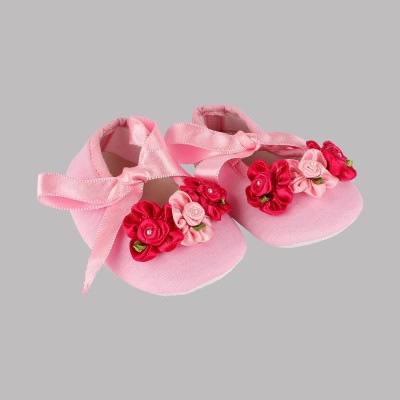 Daizy pink flower boty_pink Booties(Toe to Heel Length - 12 cm, Pink)