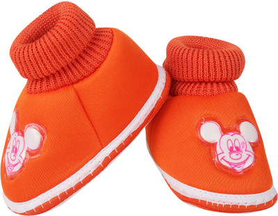 ASHISH TRADERS SC-ORANGE SHOES EMBOJI Booties(Toe to Heel Length - 11 cm, Orange)