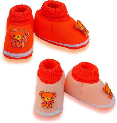 FITKNOT Booties(Toe to Heel Length - 11 cm, ORANGE, PEACH)