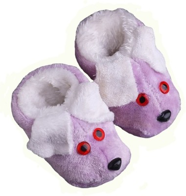 Creeknest New Born Infant Baby Girl & Baby Boys Puppy Booties for Baby- 1 Pair Booties(Toe to Heel Length - 10 cm, Purple)