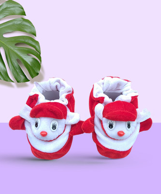 LMN Child Care Booties(Toe to Heel Length - 12 cm, Red)