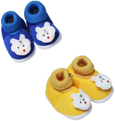 MAGLU Booties(Toe to Heel Length - 11 cm, Blue, Yellow)