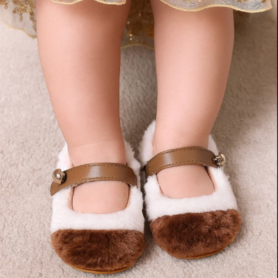 Neska Moda Booties(Toe to Heel Length - 12 cm, White, Brown)