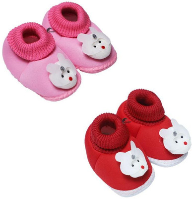 MAGLU Booties(Toe to Heel Length - 11 cm, Pink, Red)