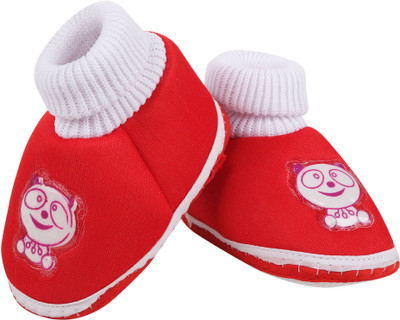 ASHISH TRADERS SC-RED SHOES EMBOJI Booties(Toe to Heel Length - 11 cm, Red)