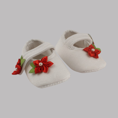 Daizy light weight booties with style for little feets. Booties(Toe to Heel Length - 13 cm, White)