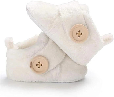 Star Fish Baby Boys & Girls 3 TO 12 Months Comfortable Soft Cotton Party Wear Booties Booties(Toe to Heel Length - 12 cm, White)