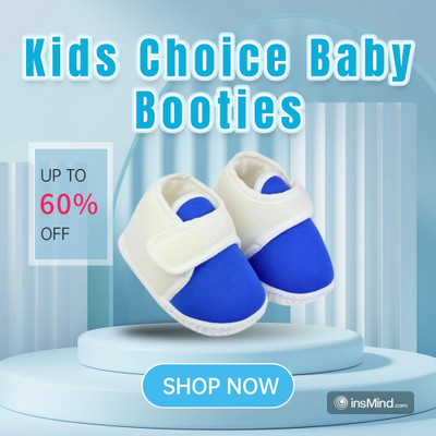 kids choice Soft & Cozy Baby Booties – Perfect for Boys & Girls Booties(Toe to Heel Length - 12 cm, Blue, White)