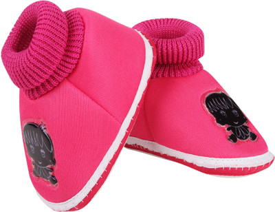 ASHISH TRADERS SC-PINK SHOES EMBOJI Booties(Toe to Heel Length - 11 cm, Pink)