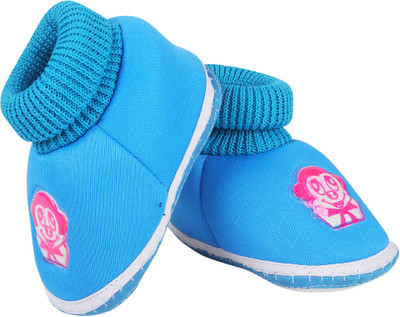 ASHISH TRADERS SC-SKY BLUE SHOES EMBOJI Booties(Toe to Heel Length - 11 cm, Blue)
