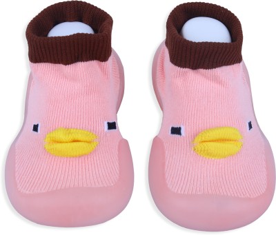 Baby Moo Booties(Toe to Heel Length - 13 cm, Pink)