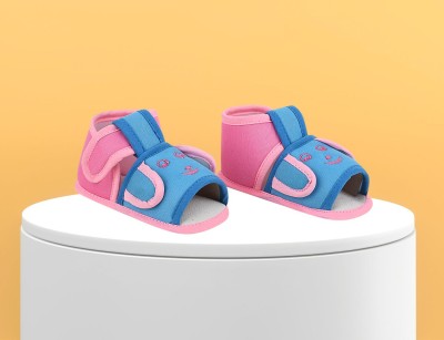 Billion 0-9 Months New Born Baby's First Walking Soft Fabric Booties(Toe to Heel Length - 11 cm, Skyblue)