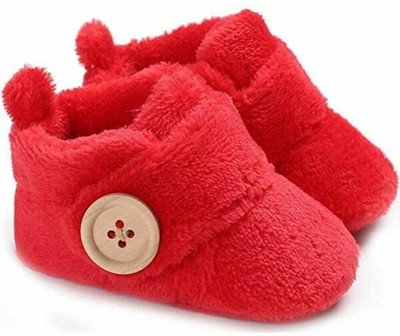 Star Fish Baby Boys & Girls 3 TO 12 Months Comfortable Soft Cotton Party Wear Booties Booties(Toe to Heel Length - 12 cm, Red)