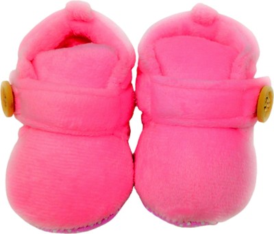 Trend Hub 9 Unisex-baby's Bootie|infant boots|fleece booties for winter| party wear Booties(Toe to Heel Length - 12 cm, Pink)