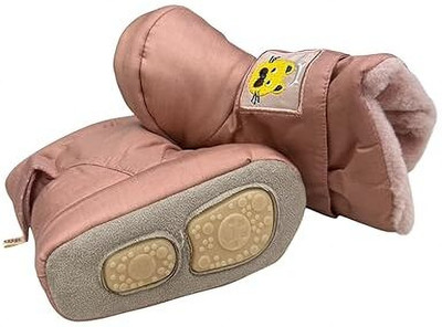 capznmore Woolen Booties for Newborns Soft Warm Winter Shoes Booties(Toe to Heel Length - 10 cm, Pink)