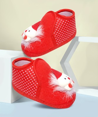 kids choice Booties(Toe to Heel Length - 12 cm, Red)