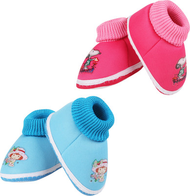 ASHISH TRADERS Booties(Toe to Heel Length - 11 cm, PINK & SKY BLUE)