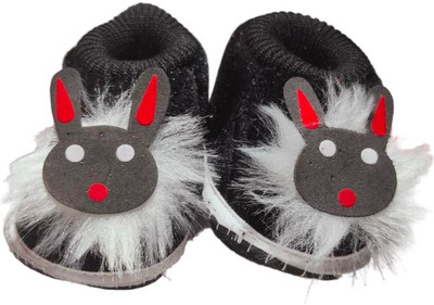 ASHISH TRADERS Booties(Toe to Heel Length - 11 cm, Black)