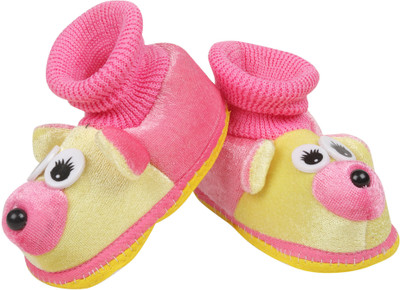 ASHISH TRADERS SC-KML- PINK YELLOW Booties(Toe to Heel Length - 11 cm, Multicolor)