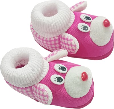 KAMAL CHILD CARE Booties(Toe to Heel Length - 12 cm, Pink)