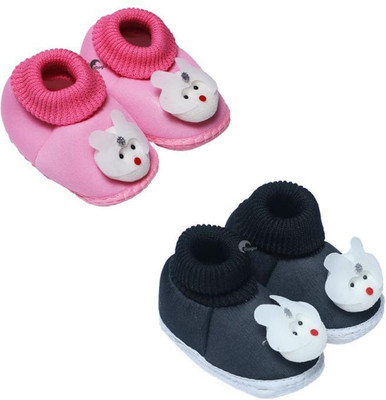 MAGLU Booties(Toe to Heel Length - 11 cm, Pink, Black)