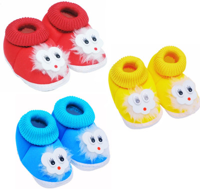 FITKNOT Booties(Toe to Heel Length - 11 cm, YELLOW, LIGHT BLUE, RED)
